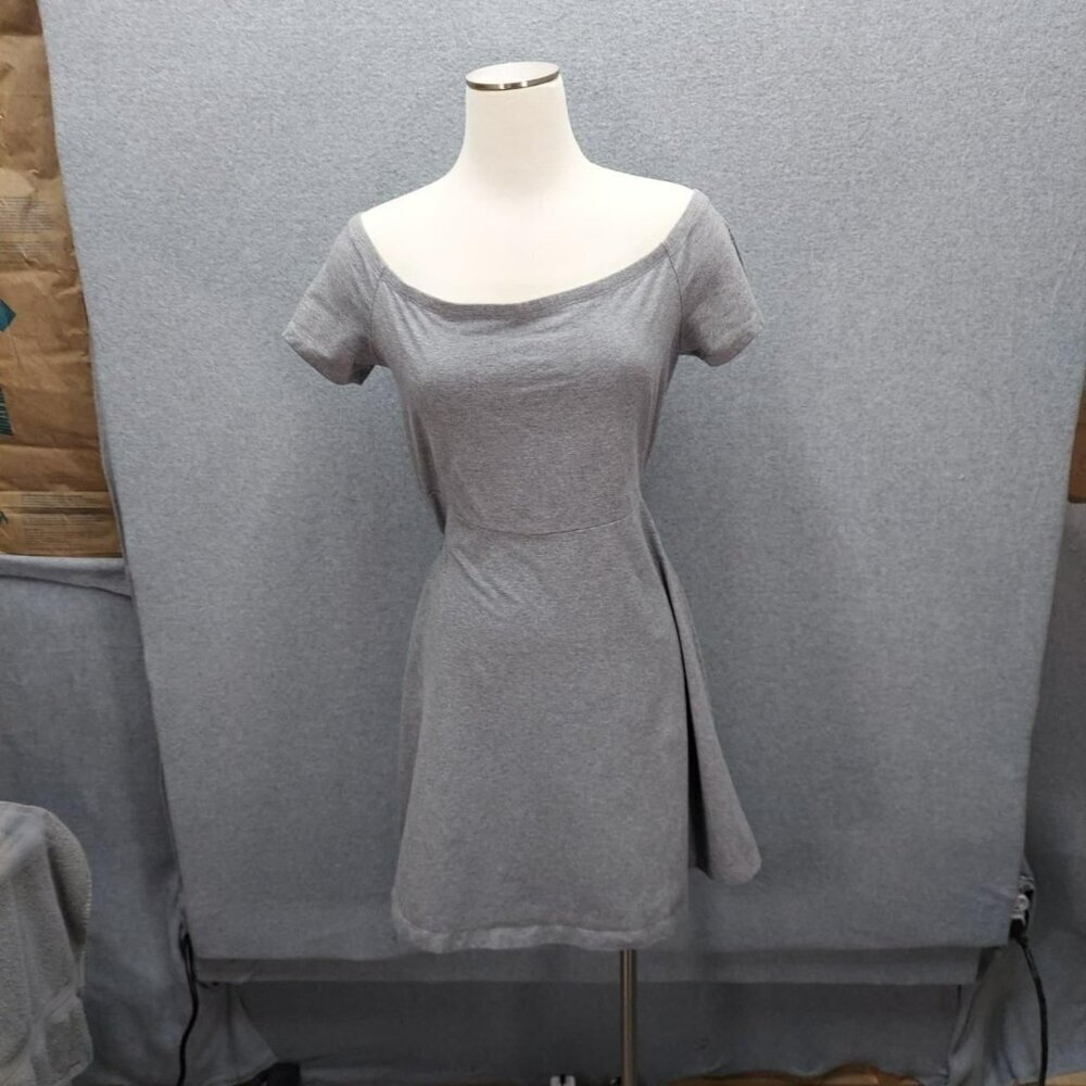 Old‎ Navy Gray Off-Shoulder Short Sleeve Dress L Made In Cambodia